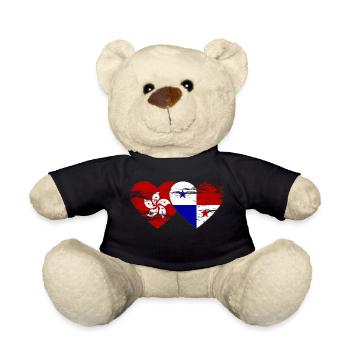 Hong Kong Panama Flagge used - Teddy - Schwarz - Vorne