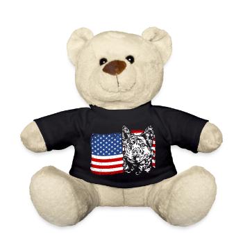Hongrois Mudi Amérique Drapeau Chiens Chien Wilsigns - Nounours - noir - Devant