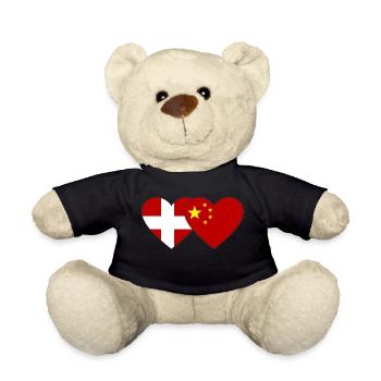Dänemark China Herz Flagge - Teddy - Schwarz - Vorne