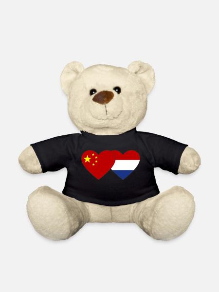China Holland Herz Flagge - Teddy - Schwarz
