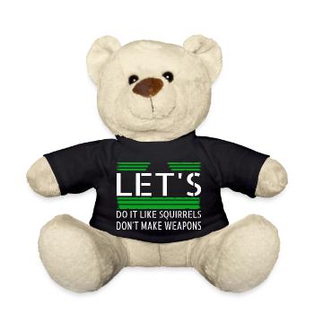 hippie festival present peace for paris green - Teddy Bear - black - Front