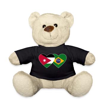 Drapeau de la Jordanie Brésil Coeur - Nounours - noir - Devant