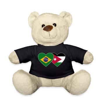 Brazil Jordan Flag Heart - Teddy Bear - black - Front