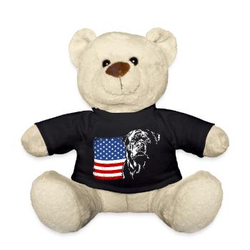 Rottweiler America Flag Chien Chiens Wilsigns - Nounours - noir - Devant