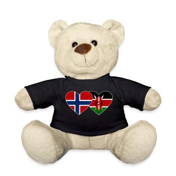 Norwegen Kenia Flagge Herz - Teddy - Schwarz - Vorne