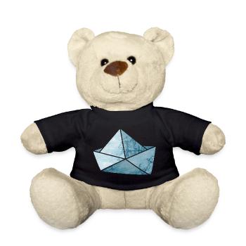 Papierboot Anker See Meer Schiff Urlaub Boot - Teddy - Schwarz - Vorne
