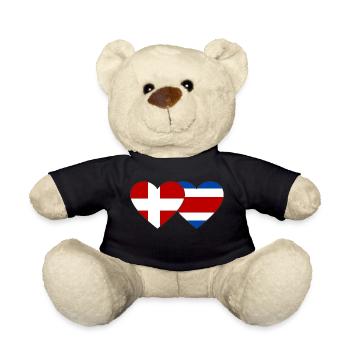 Denmark Costa Rica Flag Heart - Teddy Bear - black - Front
