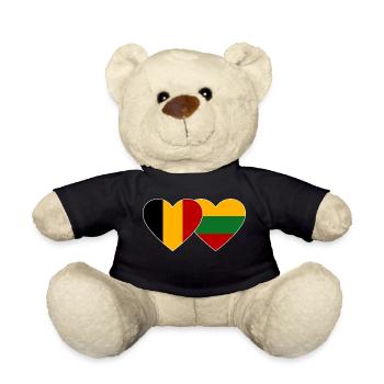 Belgien Litauen Flagge Herz - Teddy - Schwarz - Vorne