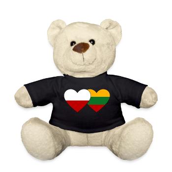 Polen Litauen Flagge Herz - Teddy - Schwarz - Vorne