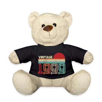 Vintage 1999 Anniversaire rétro sunset design - Nounours - noir - Devant