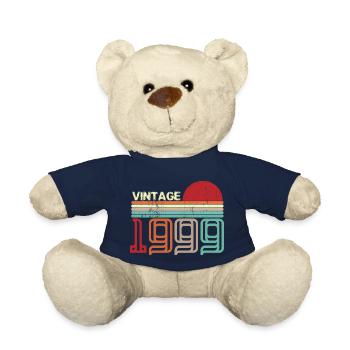 Jahrgang 1999 Geburtstag Retro Sonnenuntergang Design - Teddy - French Navy - Vorne