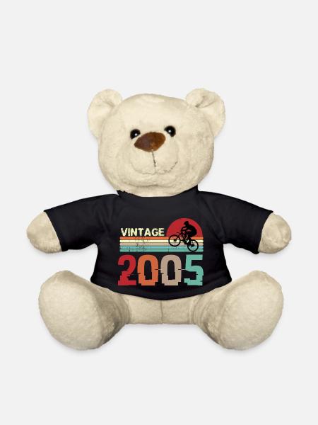 Vintage Birthday retro sunset design - Teddy Bear - black
