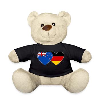 Nouvelle-Zélande Allemagne Flag Heart - Nounours - noir - Devant