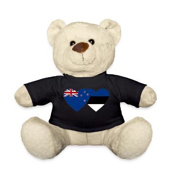 Neuseeland Estland Flagge - Teddy - Schwarz - Vorne