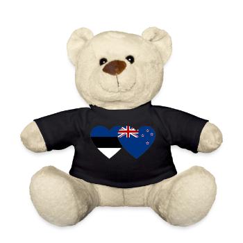 Estland Neuseeland Flagge used - Teddy - Schwarz - Vorne