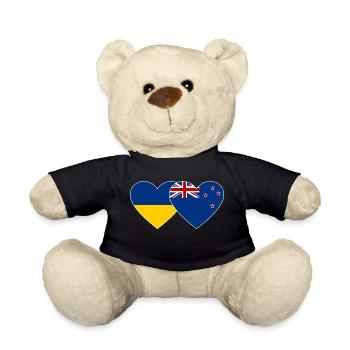 Drapeau de l’Ukraine Nouvelle-Zélande Cœur - Nounours - noir - Devant