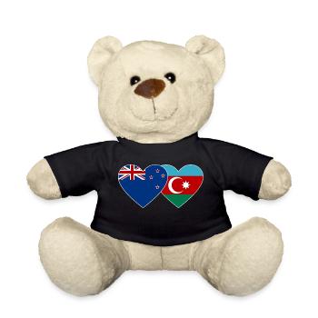 Neuseeland Aserbaidschan Flagge Herz - Teddy - Schwarz - Vorne