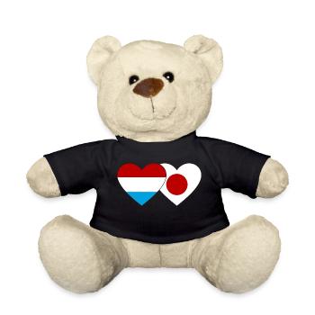 Luxembourg Drapeau du Japon Cœur - Nounours - noir - Devant