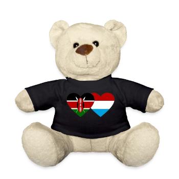 Kenya Luxembourg Flag Heart - Nounours - noir - Devant