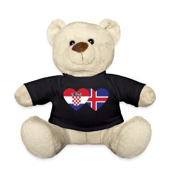 Kroatien Island Flagge Herz - Teddy - Schwarz - Vorne