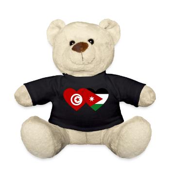 Tunisia Jordan Flag Heart - Teddy Bear - black - Front