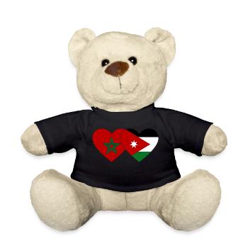 Morocco Jordan Flag Heart - Teddy Bear - black - Front