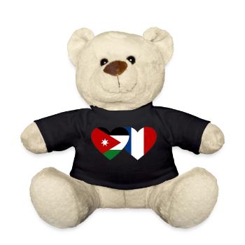 Jordanie France Flag Coeur - Nounours - noir - Devant
