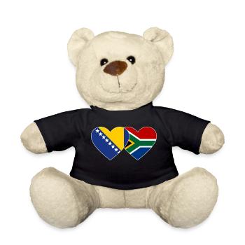 Bosnie Afrique du Sud Drapeau Coeur - Nounours - noir - Devant