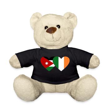 Jordanien Irland Flagge Herz - Teddy - Schwarz - Vorne
