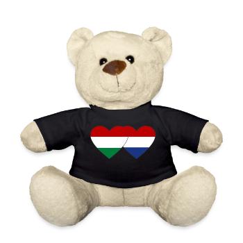 Hongrie Drapeau Hollande Coeur - Nounours - noir - Devant