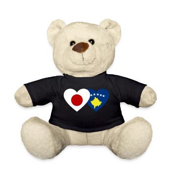 Japon Drapeau du Kosovo coeur - Nounours - noir - Devant