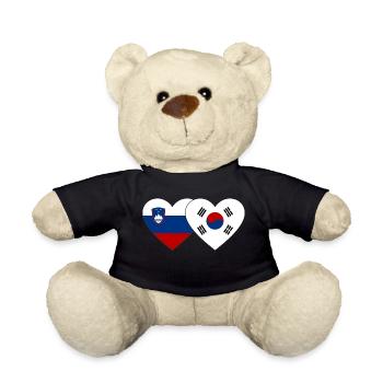 Slowenien Südkorea Flagge Herz - Teddy - Schwarz - Vorne
