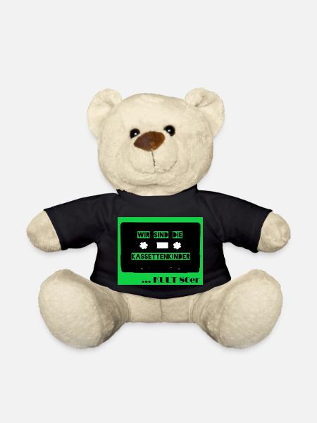 Wir sind die Kassettenkinder - grün - Teddy - Schwarz