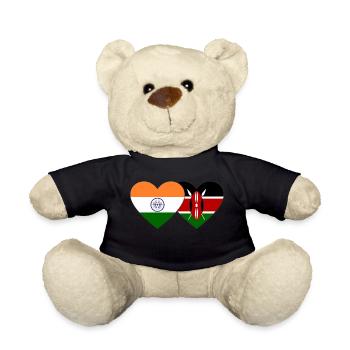 Indien Kenia Flagge Herz - Teddy - Schwarz - Vorne