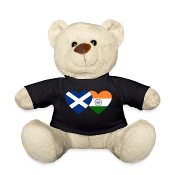 Schottland Indien Flagge Herz - Teddy - Schwarz - Vorne