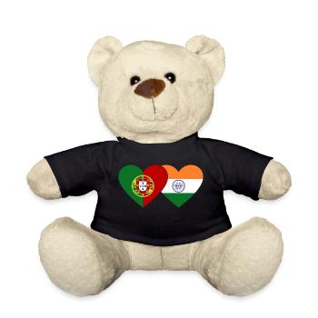 Portugal Indien Flagge Herz - Teddy - Schwarz - Vorne
