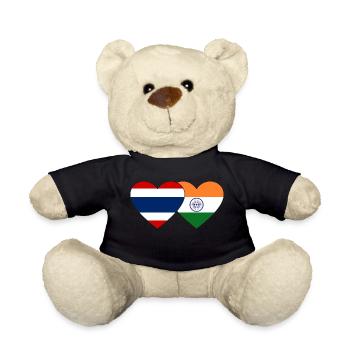 Thailand India Flag Heart - Teddy Bear - black - Front