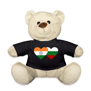 Indien Bulgarien Flagge Herz - Teddy - Schwarz - Vorne