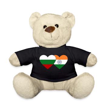 Bulgarien Indien Flagge Herz - Teddy - Schwarz - Vorne