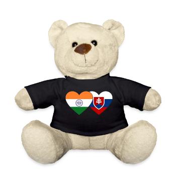Indien Slowakei Flagge Herz - Teddy - Schwarz - Vorne