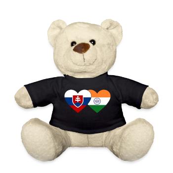 Slowakei Indien Flagge Herz - Teddy - Schwarz - Vorne
