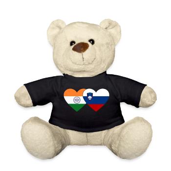Indien Slowenien Flagge Herz - Teddy - Schwarz - Vorne