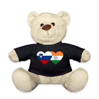 Slowenien Indien Flagge Herz - Teddy - Schwarz - Vorne
