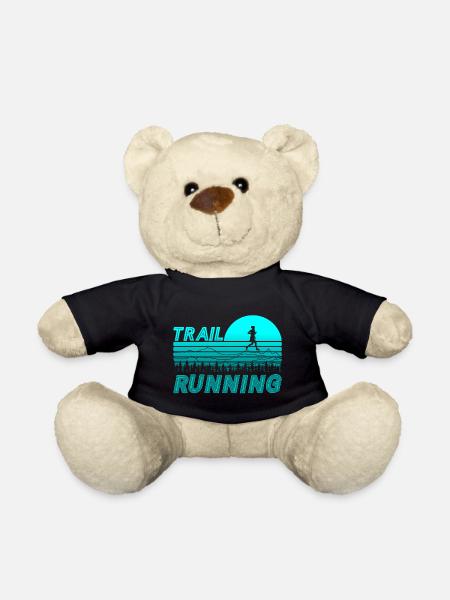 Trail running dans le coucher de soleil bleu avec des montagnes - Nounours - noir