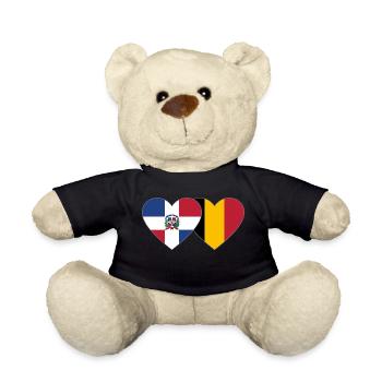 République dominicaine Belgique Flag Heart - Nounours - noir - Devant