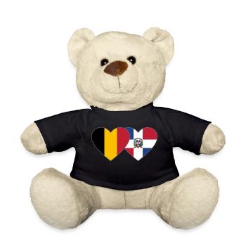Belgique République dominicaine Flag Heart - Nounours - noir - Devant