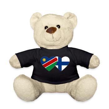 Namibia Finnland Flagge Herz - Teddy - Schwarz - Vorne
