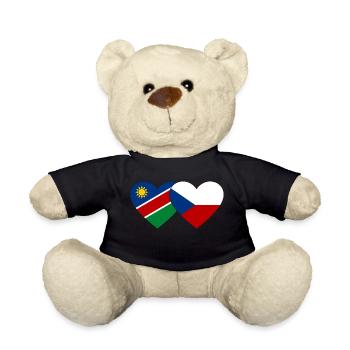 Namibia Tschechien Flagge Herz - Teddy - Schwarz - Vorne