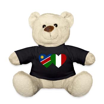 Namibia Italy Flag Heart - Teddy Bear - black - Front
