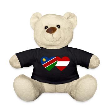 Namibia Austria Flag Heart - Teddy Bear - black - Front